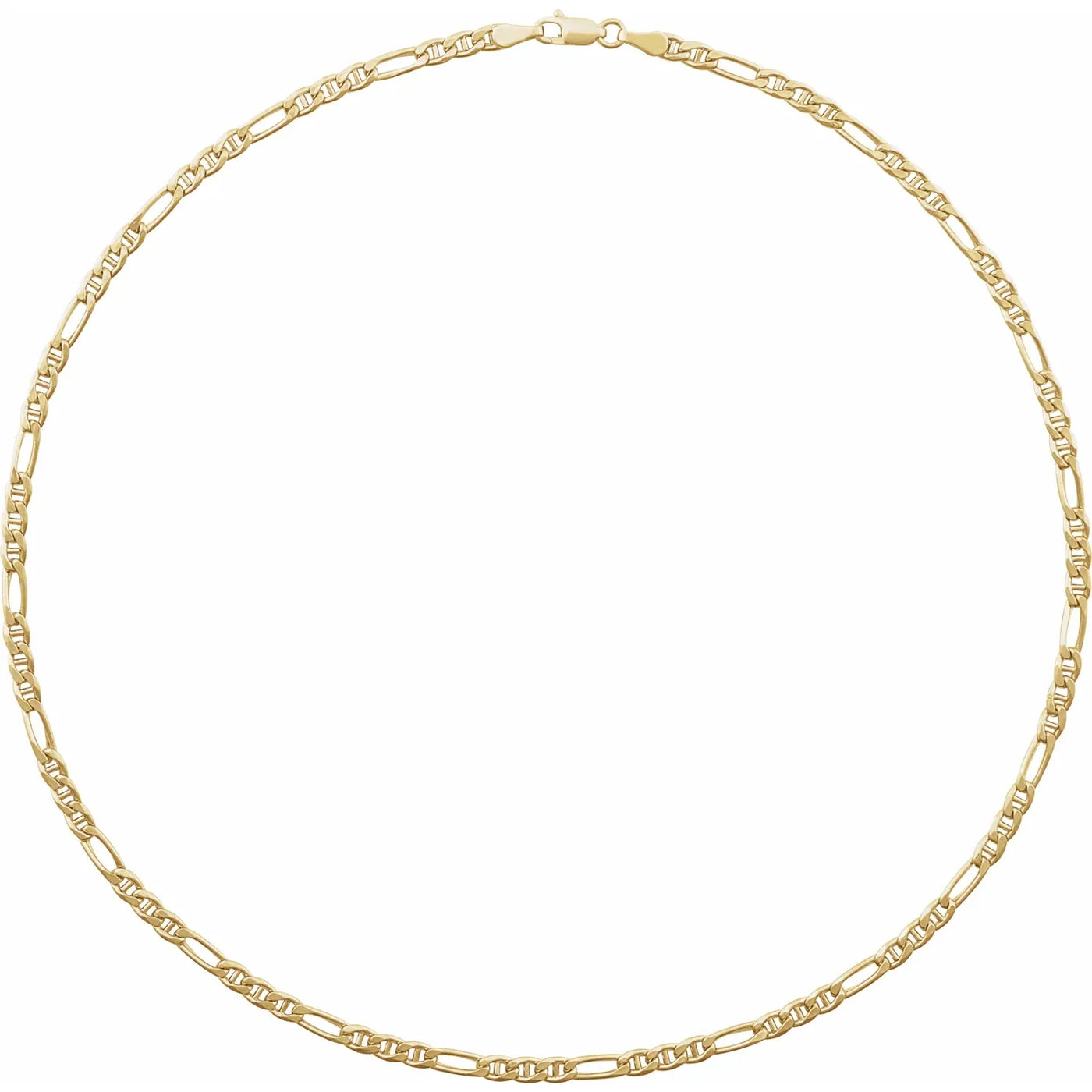 14K Yellow 3.95 mm Hollow Anchor 20" Chain