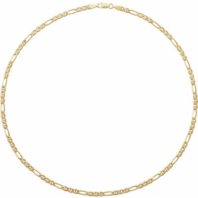 14K Yellow 3.95 mm Hollow Anchor 20" Chain