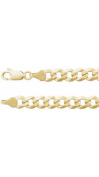 14K Yellow 7 mm Curb 8" Chain