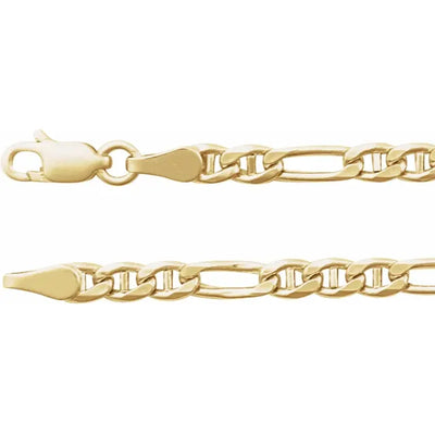 14K Yellow 3.95 mm Hollow Anchor 20" Chain