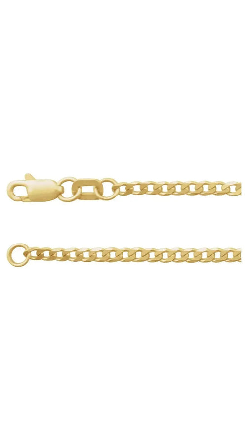 14K Yellow 1.95 mm Curb 18" Chain