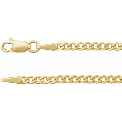 14K Yellow 2.35 mm Curb 18" Chain