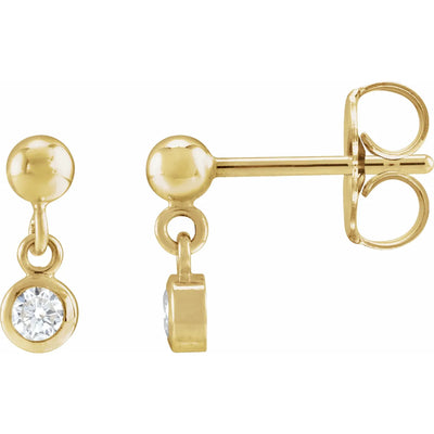 14K Yellow 1/5 CTW Natural Diamond Bezel-Set Earrings