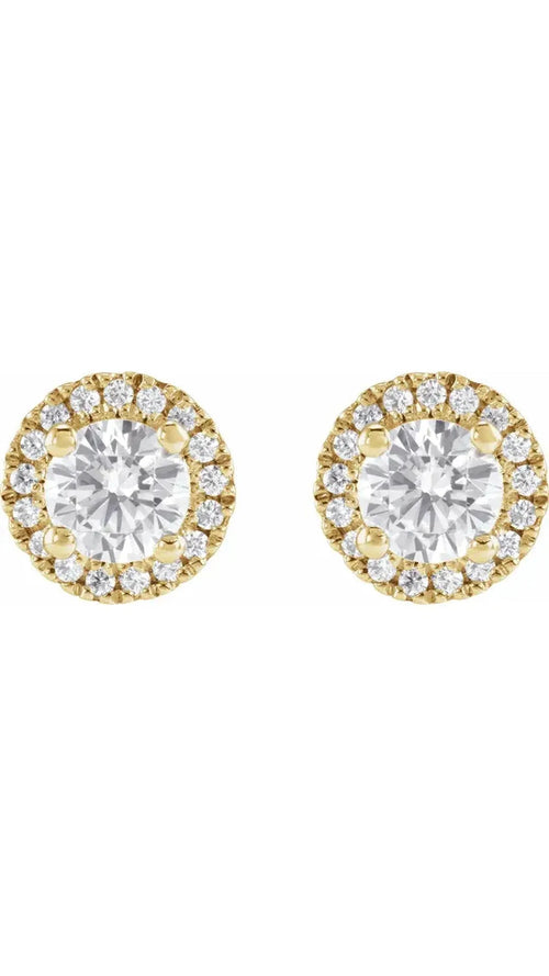 14K Yellow 1 CTW Lab-Grown Diamond Stud Earrings