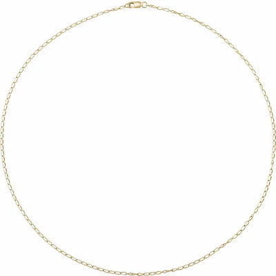 14K Yellow 1.6 mm Elongated Curb 18" Chain