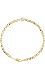14K Yellow 1/5 CT Natural Diamond Link Bracelet