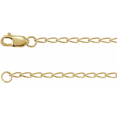 14K Yellow 1.6 mm Elongated Curb 18" Chain