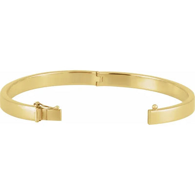 14K Yellow 6 mm Tube Hinged Bangle Bracelet