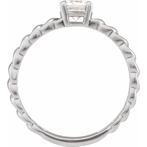 14K White 1/2 CT Lab-Grown Diamond Solitaire Ring