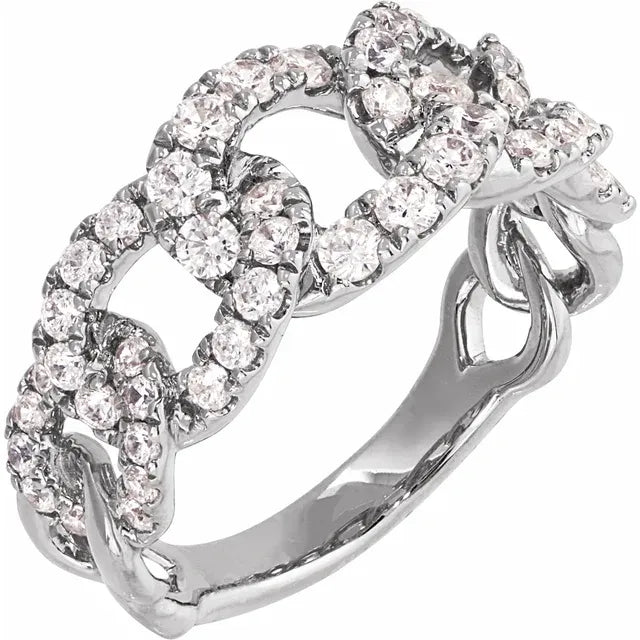 14K White 1 CTW Lab-Grown Diamond Ring