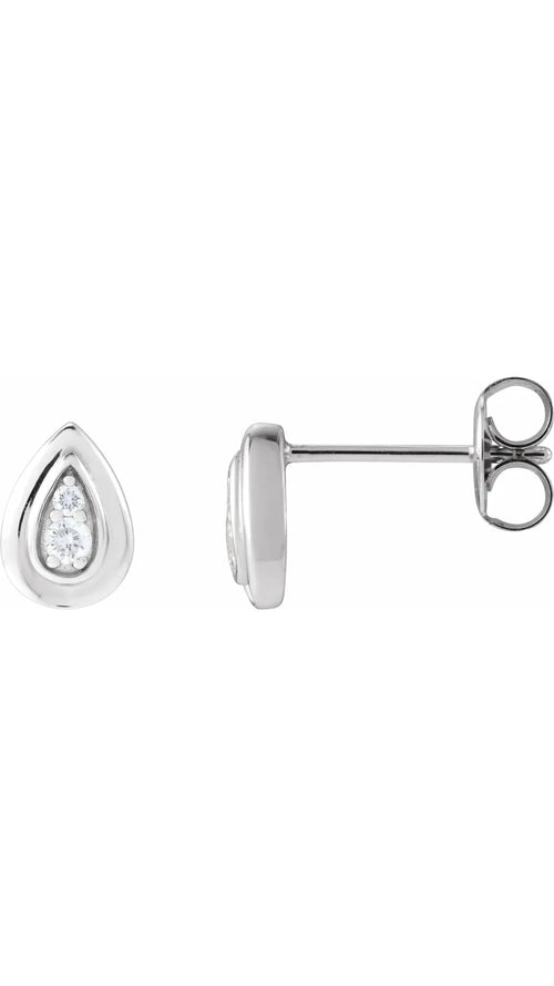 14K White .07 CTW Natural Diamond Earrings