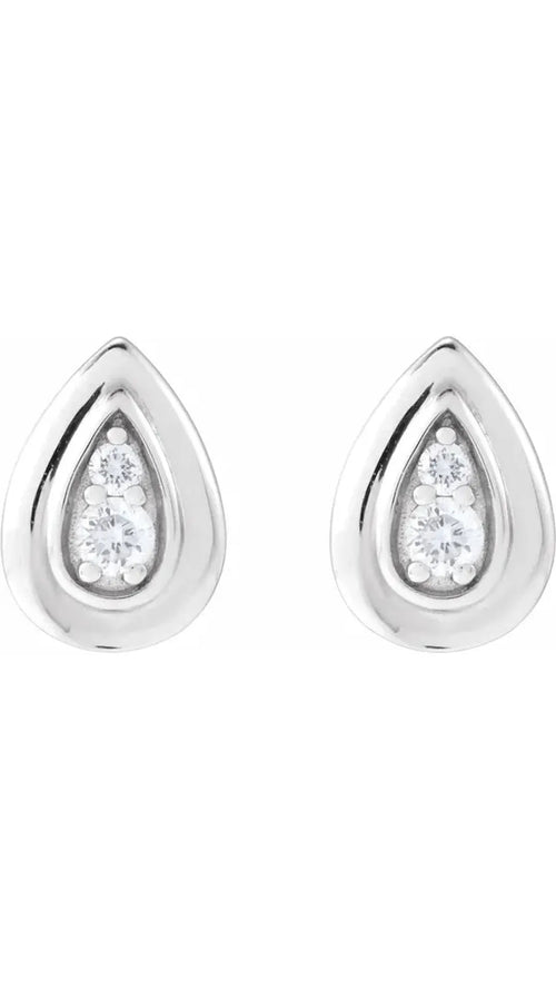14K White .07 CTW Natural Diamond Earrings