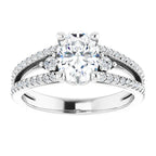 14K White Gold  3/8 CTW Natural Diamond Semi-Set Engagement Ring
