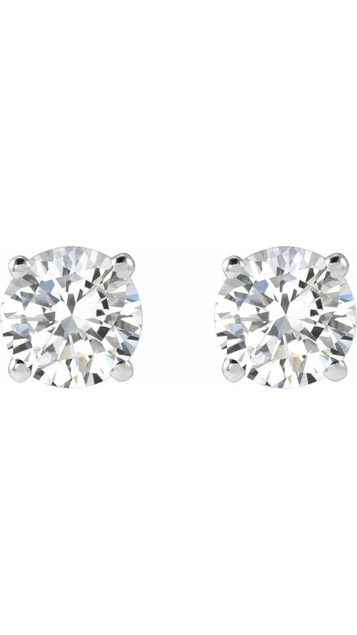14K White 1 CTW Natural Diamond Stud Earrings