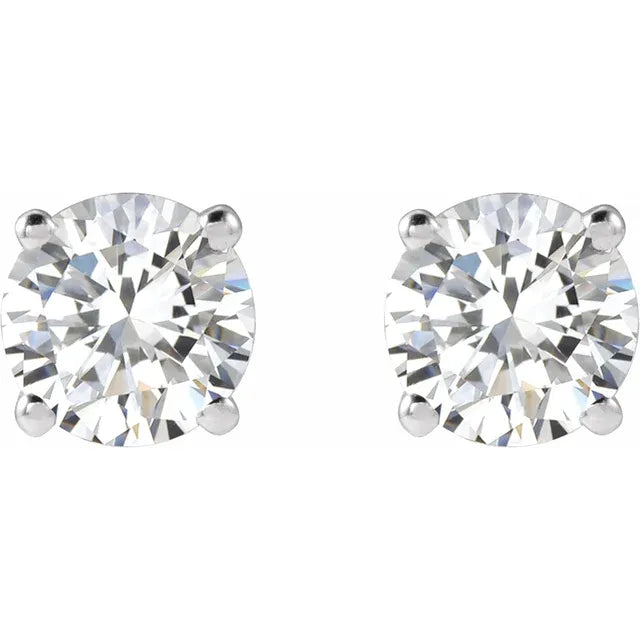 14K White 1 CTW Natural Diamond Stud Earrings