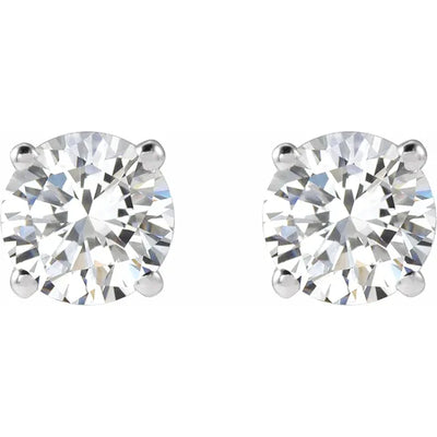 14K White 1 CTW Natural Diamond Stud Earrings