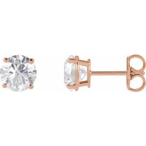 14K Rose 2 CTW Lab-Grown Diamond Stud Earrings