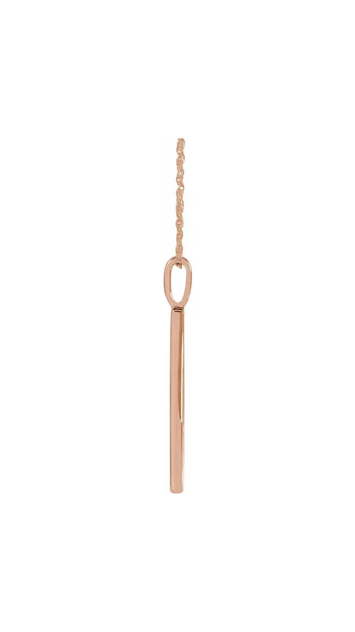 14K Rose .02 CTW Natural Diamond Love 18" Necklace
