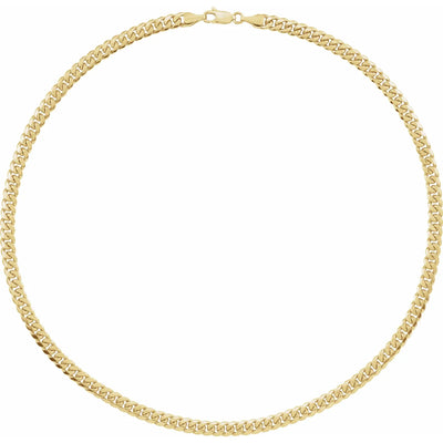 14K Yellow 5 mm Miami Cuban Curb 18" Chain