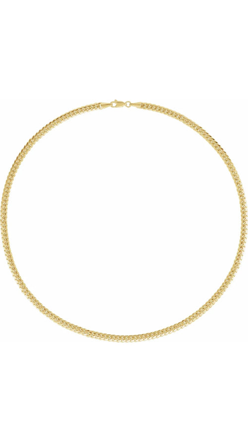 14K Yellow 4.35 mm Miami Cuban Curb 18" Chain