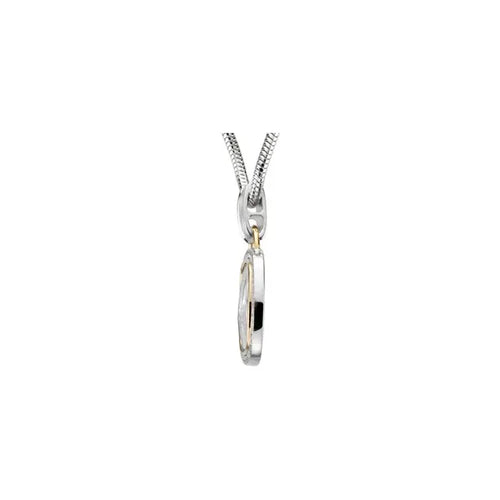Sterling Silver & 14K Yellow 1/3 CTW Natural Diamond Zebra Skin 18" Necklace