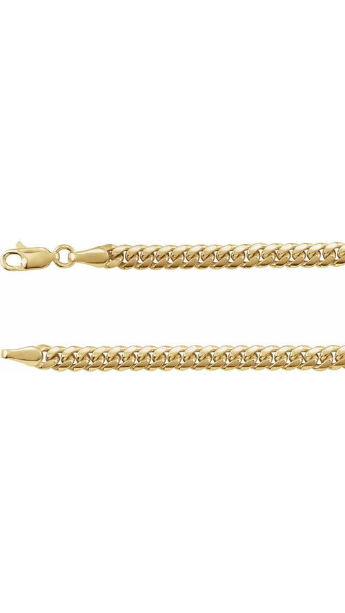 14K Yellow 4.35 mm Miami Cuban Curb 18" Chain