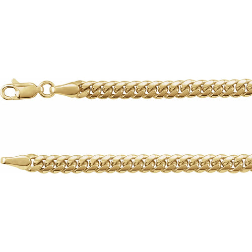 14K Yellow 4.35 mm Miami Cuban Curb 18" Chain