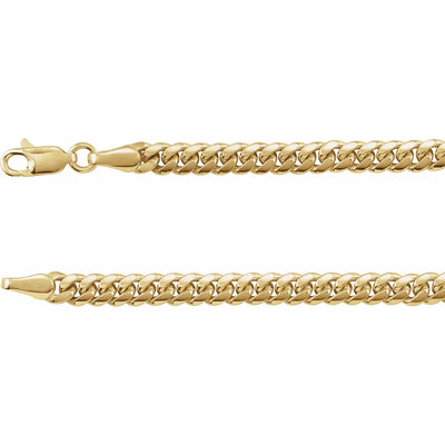 14K Yellow 4.35 mm Miami Cuban Curb 18" Chain