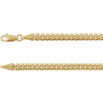 14K Yellow 4.4 mm Hollow Miami Cuban Curb 18" Chain