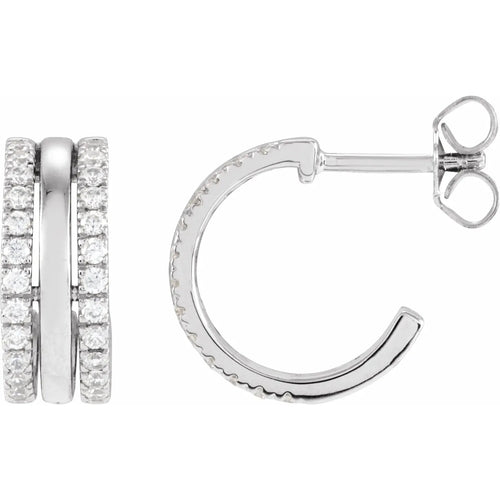 14K White 1/2 CTW Natural Diamond Earrings