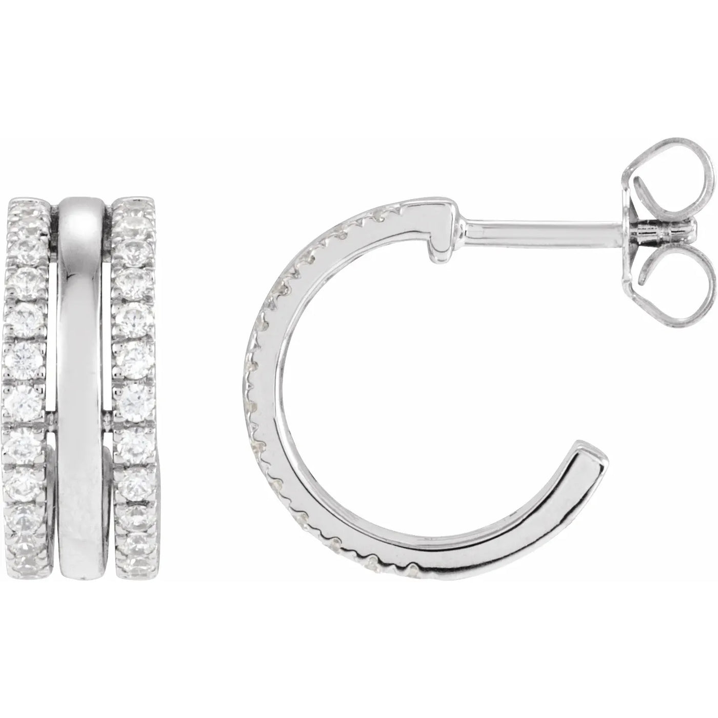 14K White 1/2 CTW Natural Diamond Earrings