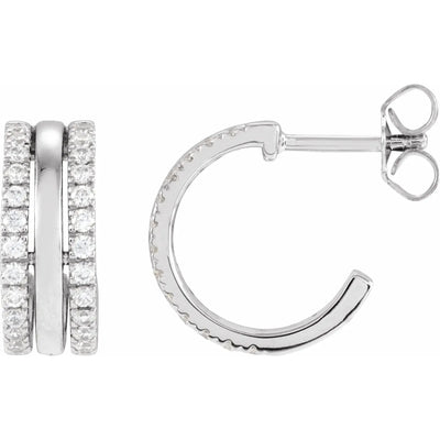14K White 1/2 CTW Natural Diamond Earrings