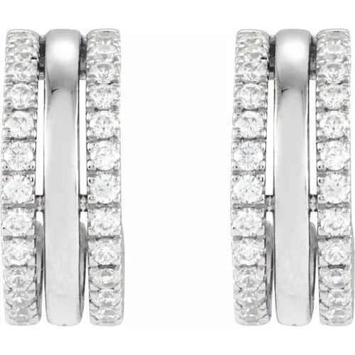 14K White 1/2 CTW Natural Diamond Earrings