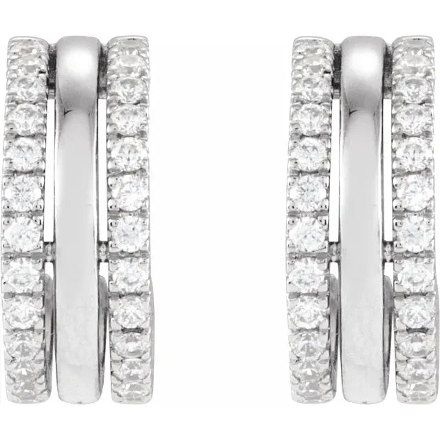14K White 1/2 CTW Natural Diamond Earrings