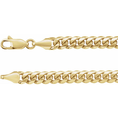 14K Yellow 5 mm Miami Cuban Curb 18" Chain