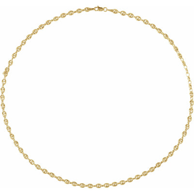 14K Yellow 3.8 mm Puffed Anchor 16" Chain