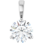 14K White Lab-Grown Moissanite Pendant