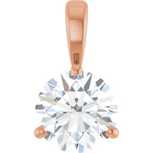 14K Rose 1 CT Lab-Grown Diamond Pendant