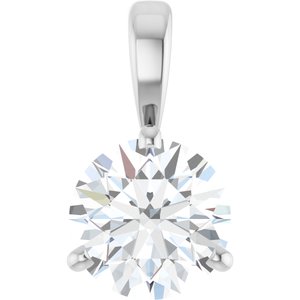 14K White 1 CT Lab-Grown Diamond Pendant