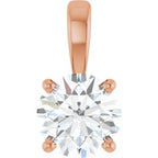 14K Rose 3/4 CT Lab-Grown Diamond Pendant