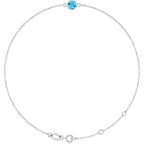 14K White Natural Aquamarine 6 1/2-7 1/2" Bracelet