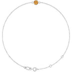 14K White Natural Citrine 6 1/2-7 1/2" Bracelet