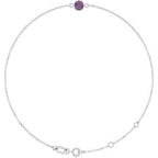 14K White Lab-Grown Alexandrite 6 1/2-7 1/2" Bracelet