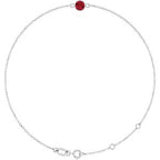 14K White Natural Ruby 6 1/2-7 1/2" Bracelet