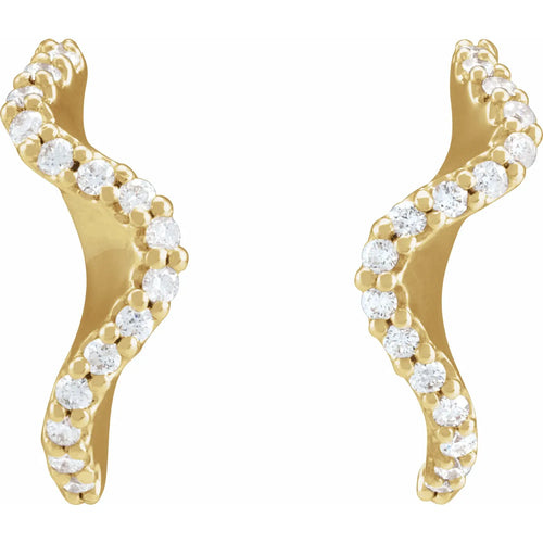 14K Yellow 1/5 CTW Natural Diamond 15.5 mm Hoop Earrings