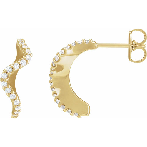 14K Yellow 1/5 CTW Natural Diamond 15.5 mm Hoop Earrings