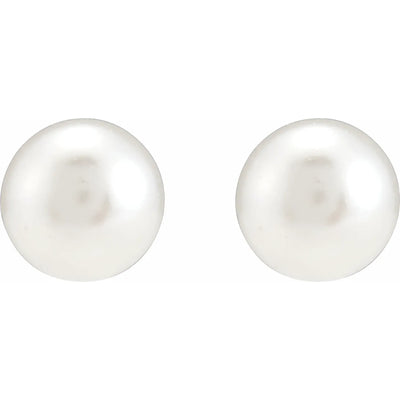 14K White 5 mm Imitation Pearl Inverness® Piercing Earrings