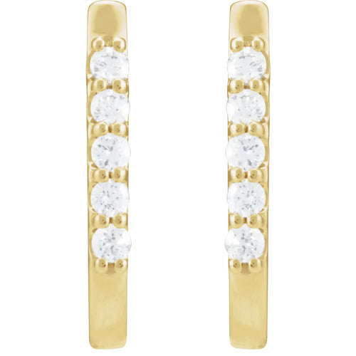 14K Yellow 1/6 CTW Natural Diamond 15.1 mm Hoop Earrings