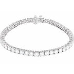 14K White 8 CTW Lab-Grown Diamond Line 7" Bracelet