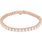 14K Rose 10 CTW Lab-Grown Diamond Line 7" Bracelet